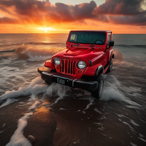 Jeep Sunset Sea